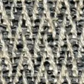 Woven fabric texture, off-white and gray, open-mesh grid pattern with visible threads, neutral matte finish, handcrafted appearance.